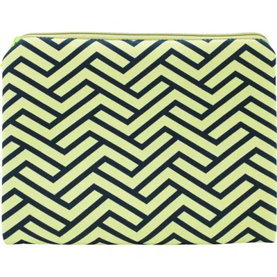 Mytagalongs Jetsetter Pouch In Geometric Print Lime