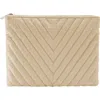 Mytagalongs Jetsetter Quilted Cosmetic Bag In Cream