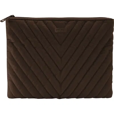 Mytagalongs Jetsetter Quilted Cosmetic Bag In Latte