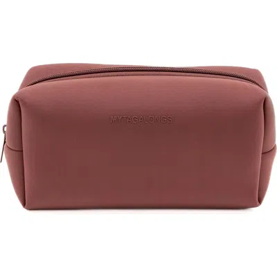 Mytagalongs Loaf Cosmetic Bag With Zip Pouch In Desert Rose