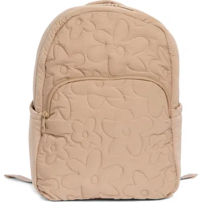 Mytagalongs Minimal Floral Backpack In Beige