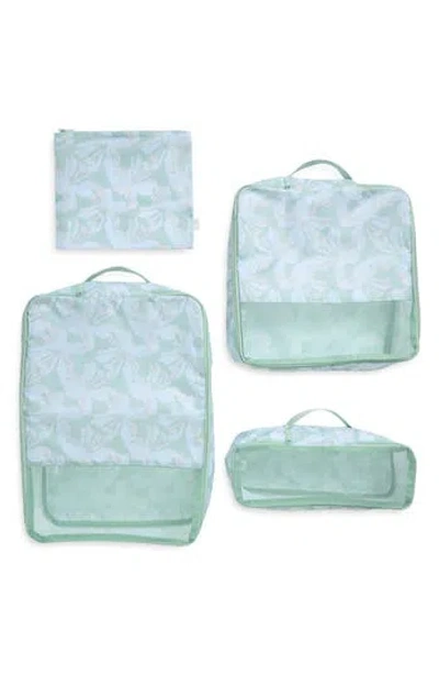 Mytagalongs Noa Set Of 4 Modular Packing Pouch & Cubes In Green