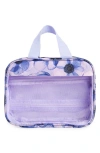 Mytagalongs Poppies Toiletry Bag In Lavender Multi