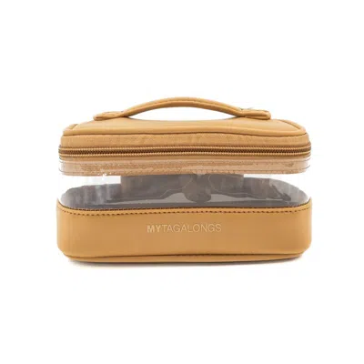 Mytagalongs The Mini Clear Train Case In Brown