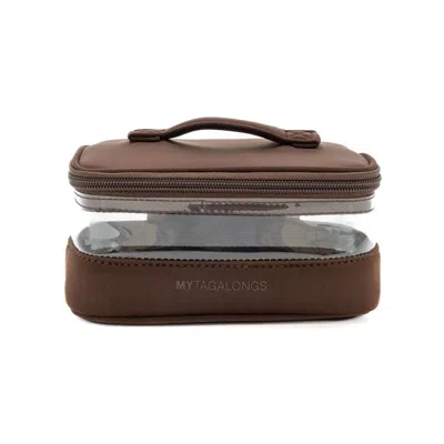 Mytagalongs The Mini Clear Train Case In Brown