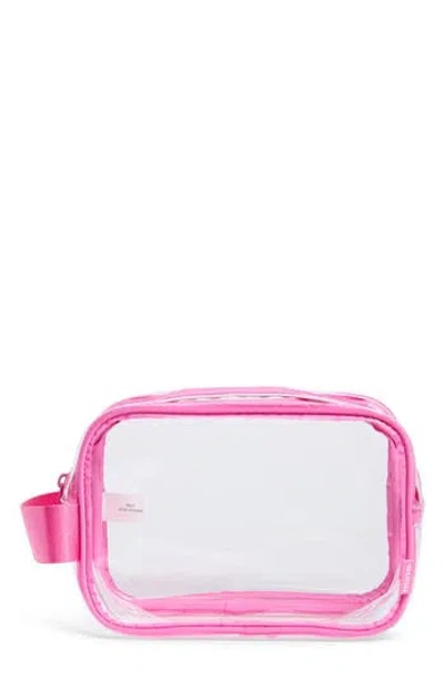 Mytagalongs Two-zip Clear Dopp Kit In Pink