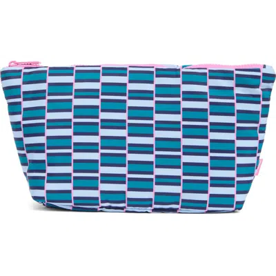 Mytagalongs Vanity Quilted Cosmetic Bag In Blue