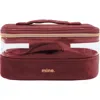 Mytagalongs Velour Medium Train Cosmetics Case In Burgundy
