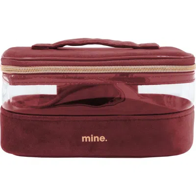 Mytagalongs Velour Medium Train Cosmetics Case In Burgundy