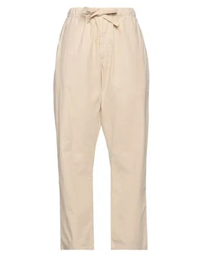 Mythinks Woman Pants Sand Size M Cotton In Beige