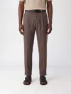 Myths Slim Fit Wool Fresco Trousers In Brown