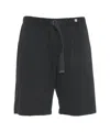 Myths Blue Bermuda Pants With Elastic Drawstring Waist In Black