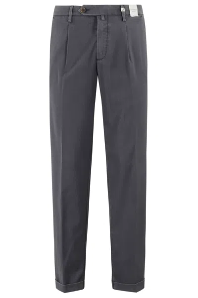 Myths Anthracite Zeus Turn-up Waist Loops Wool Trousers In Gray