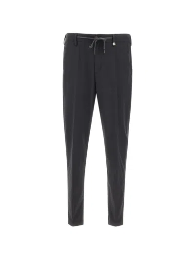 Myths Apollo Drawstring Welt-pocket Trousers In Black