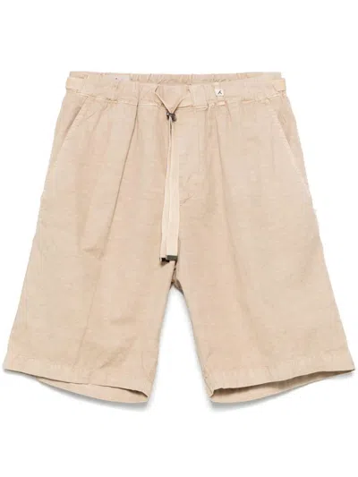 Myths Beige Cotton Shorts With Elasticated Waistband In Pink