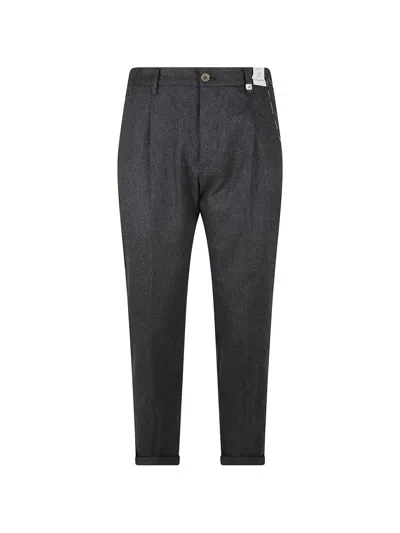 Myths Belt-loops Turn-up Trousers In Gray