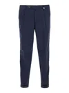 Myths Blue Pants With Pences And Turn-up Hem In Tech Fabric Man In Blue