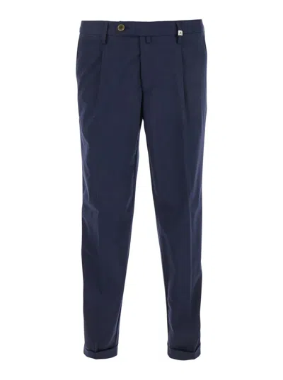 Myths Blue Pants With Pences And Turn-up Hem In Tech Fabric Man