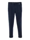 Myths Blue Pants With Pences And Turn-up Hem In Tech Fabric Man In Black