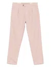 Myths Soft Cotton-linen Trousers With Tapered Fit In Pink