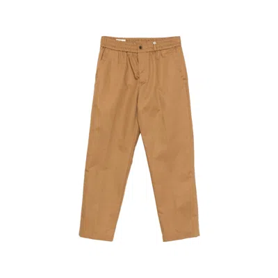 Myths Cotton-linen Blend Trousers In Brown