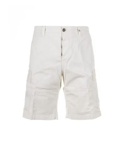 Myths Cream Bermuda Shorts In White