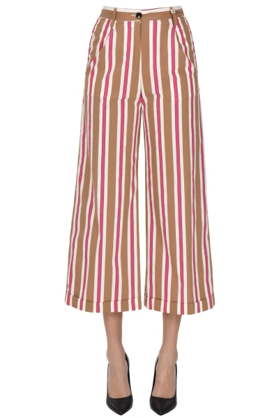 Myths Cropped Striped Trousers In Multi