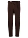 Myths Tailored Long Pants With Smooth Finish And Rolled Cuffs In Brown