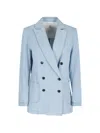 Myths Double-breasted Notched-lapel Jacket In Blue
