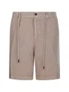 Myths Drawstring Buttoned Shorts In Neutral