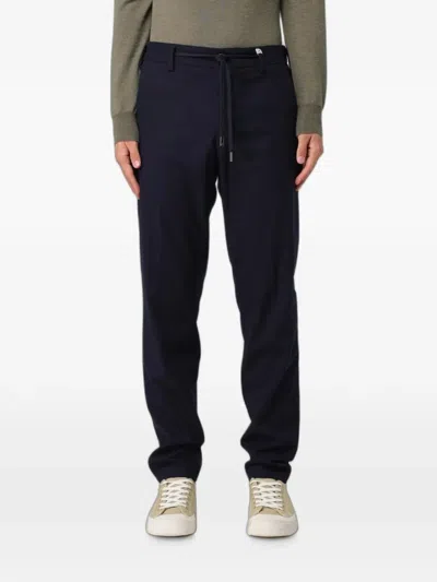 Myths Drawstring Contrast-stitch Trousers In Blue