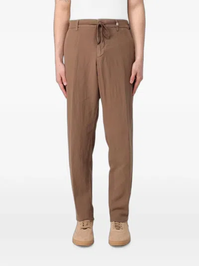 Myths Drawstring Straight-leg Trousers In Brown