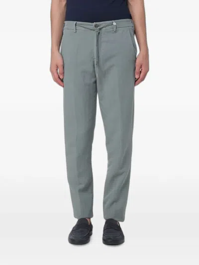 Myths Drawstring Twill Trousers In Gray