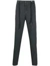 Myths Drawstring-waist Lyocell-linen Chino Trousers In Grey