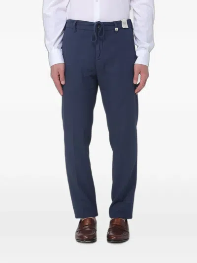 Myths Drawstring-waist Slim-cut Trousers In Blue