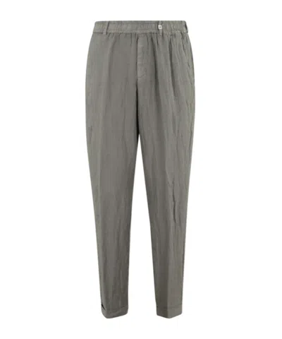 Myths Elastic Waist Casual Pants In Gray