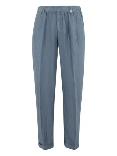 Myths Elasticated Tapered Trousers In Blue
