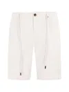 Myths Elasticated-waist Drawstring Shorts In White