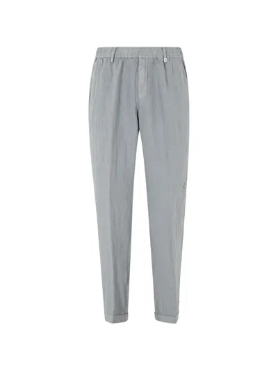 Myths Elasticated-waistband Turn-up Trousers In Gray