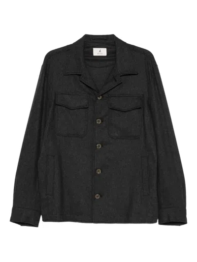 Myths フラップポケット ボタン オーバーシャツ In Black