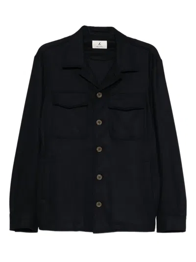 Myths Flap-pockets Buttoned Overshirt In Blue