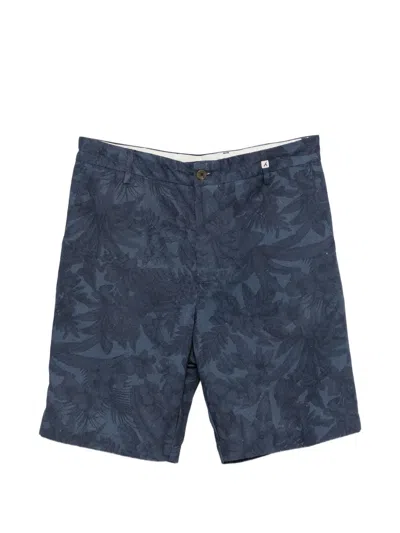 Myths Floral-jacquard Shorts In Blue
