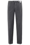 Myths Anthracite Grey Virgin Wool Trousers In Grey