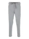 Myths Grey Pants With Elastic Drawstring Waist In Linen Blend Man In Grey