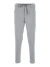 Myths Grey Pants With Elastic Drawstring Waist In Linen Blend Man