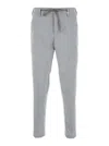 Myths Grey Pants With Elastic Drawstring Waist In Linen Blend Man In Grey