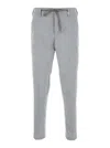 Myths Grey Pants With Elastic Drawstring Waist In Linen Blend Man In Grey