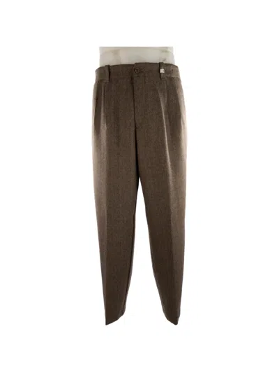 Myths Herringbone-pattern Pleated Trousers In Multi