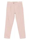 Myths Soft Cotton-linen Trousers With Tapered Fit In Pink