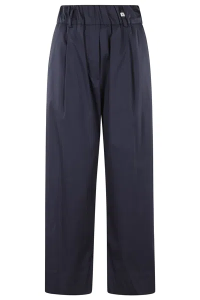 Myths Lightweight Cotton Pants With Straight Leg In Blue